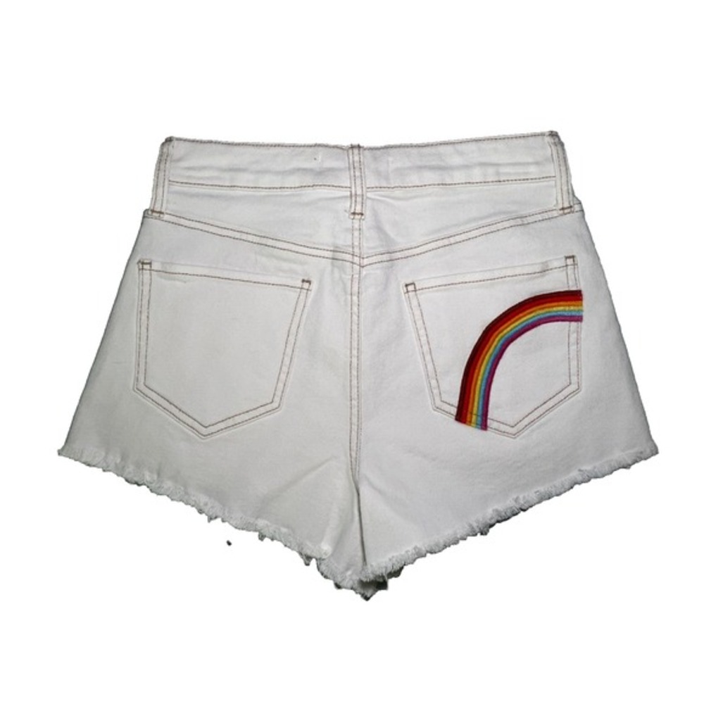 Cream Rainbow‎ Pocket Cutoff Jean Shorts - Size 7/28W